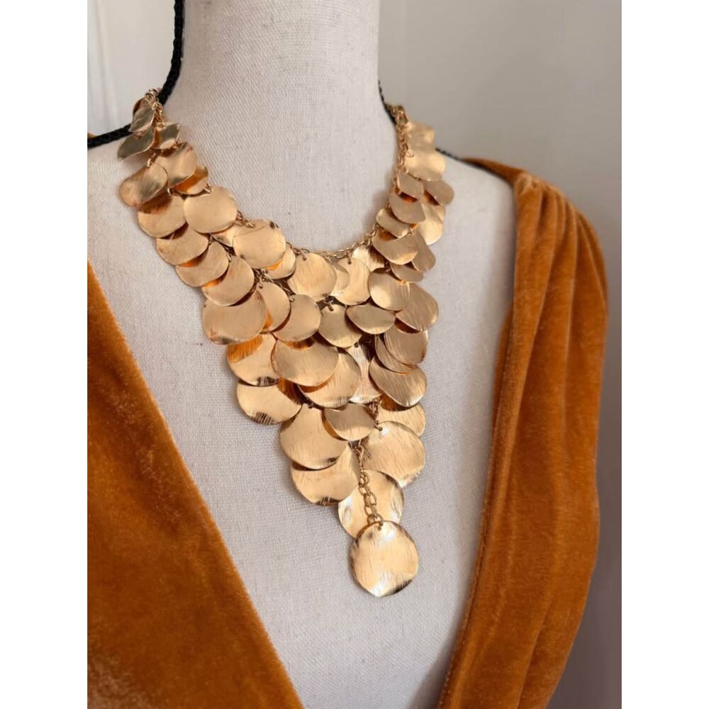 18K Gold Coin Necklace - Multi Layer (Brand New)